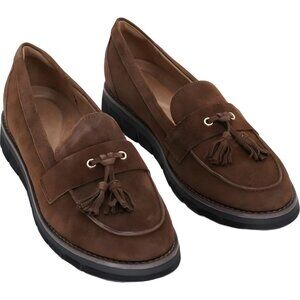 Women's Vienne Tassel Loafers Brown Cognac Casual US 11M